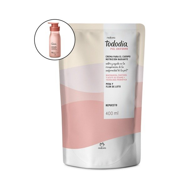 Producto - Crema nutritiva Tododia pera y flor de loto repuesto - 400 ml - Tododia