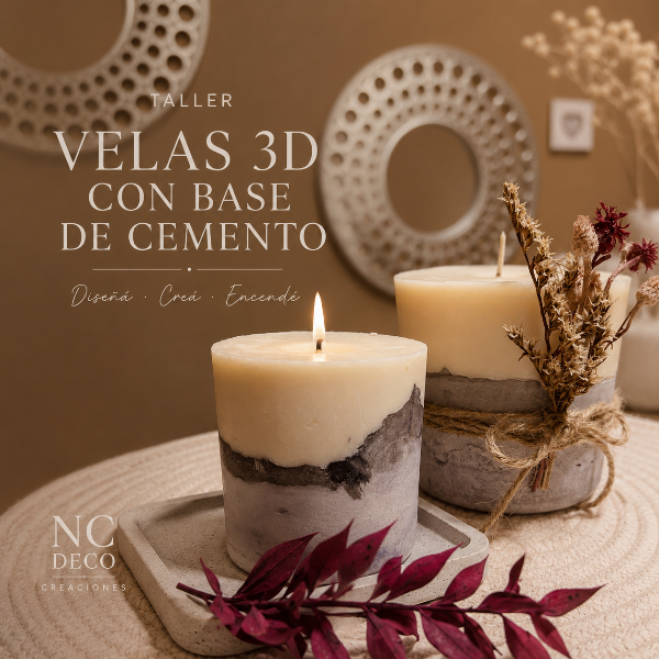 Producto - Taller Velas de Soja 3D con base de concreto - 0