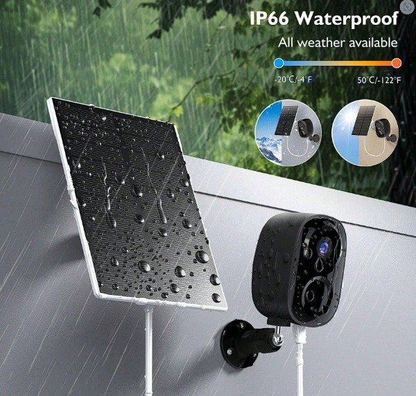 Producto - Cámara de seguridad con energía solar de 4 MP cámara de videovigilancia 2K - 4