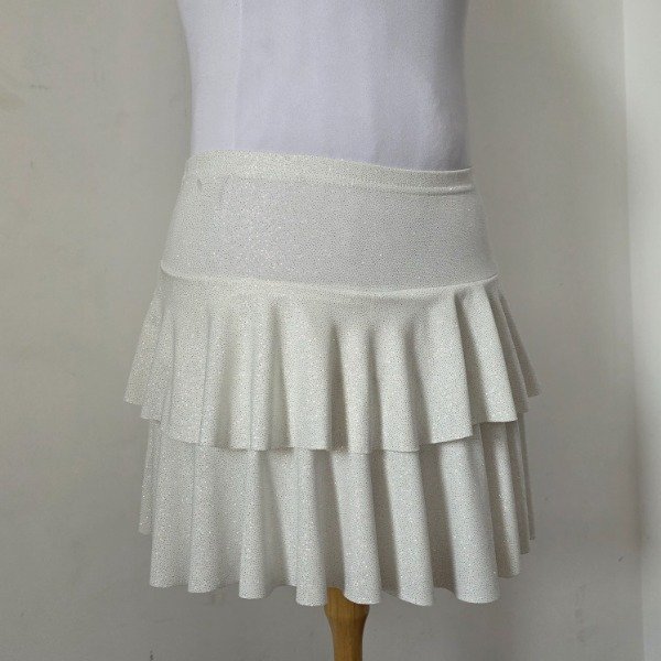 Producto - Falda con Short doble Vuelo Glitter Crema - T.u