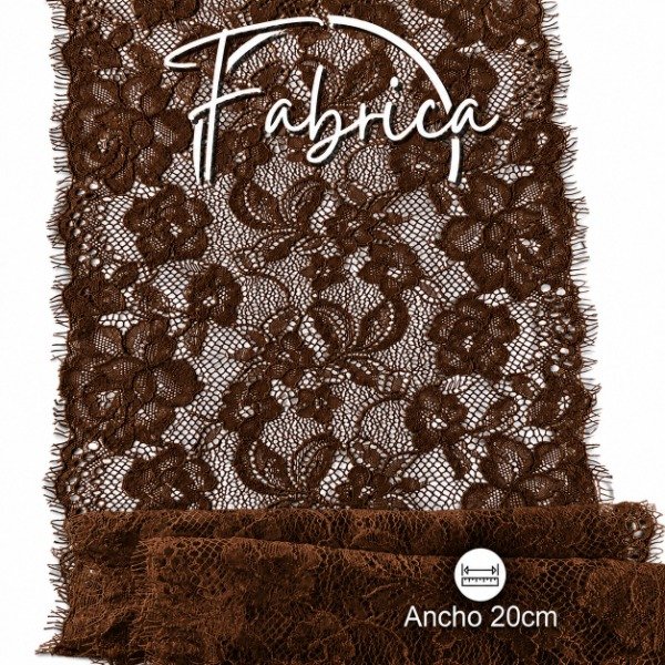 Producto - PS318 Puntilla Marrón Café. Medida: 20cm (por metro)