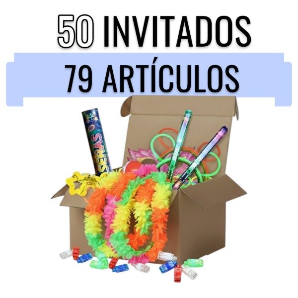 Producto - Combo Luminoso para 50 Invitados con 79 Artículos #tu-fiesta-unica