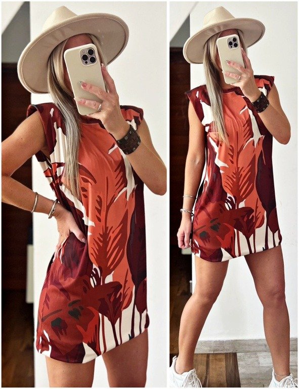 Producto - PREVENTA - Vestido Any CHOCO LEAVES