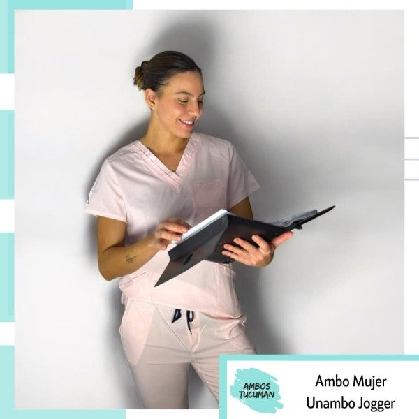 Producto - Ambo Rosa Bebe Cordón Azul Jogger