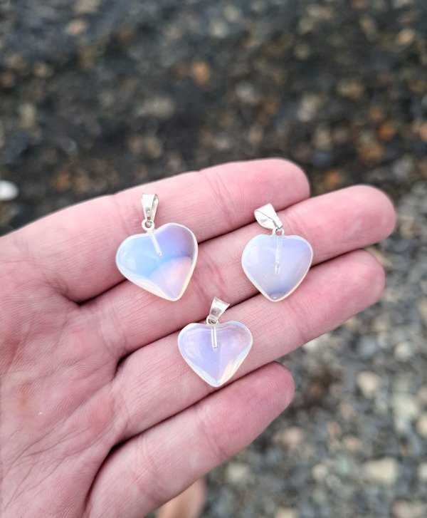 Producto - Dije Corazón Piedra Lunar