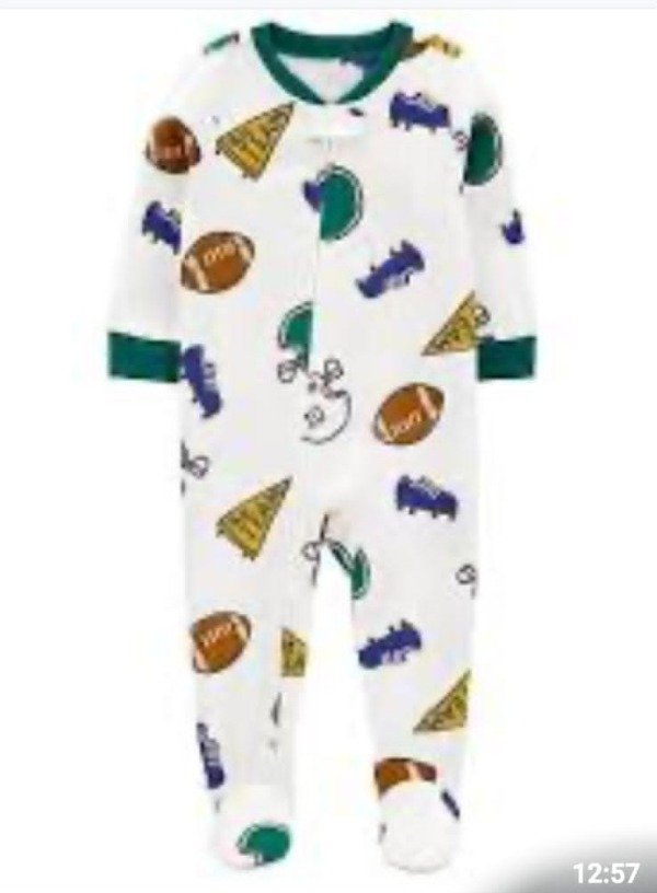 Producto - Carter's. Pijama micropolar football blanco