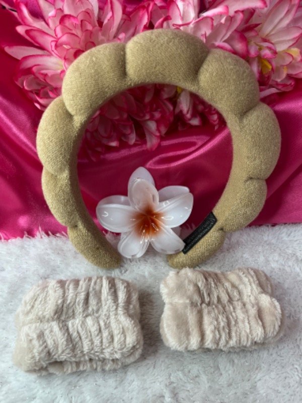Producto - Set de skincare vincha broche muñequeras-Diferentes colores - 3