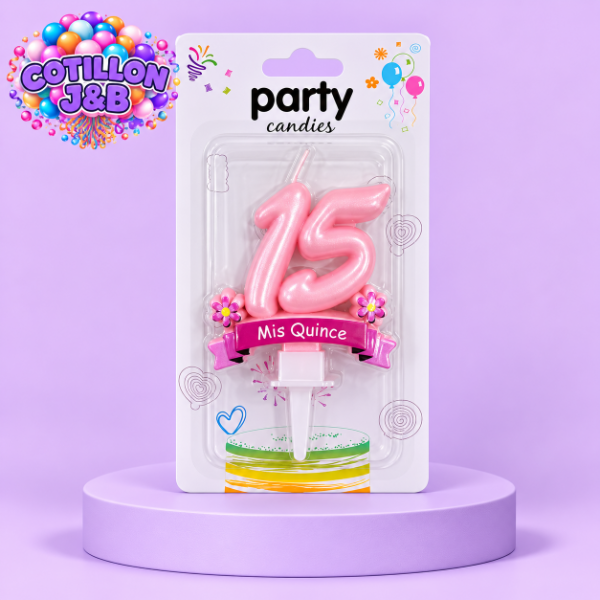 Producto - vela mis 15 rosa