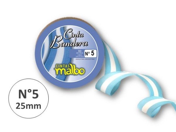 Producto - CINTA/BANDERA ARGENTINA Nro 5 25mm x10m.