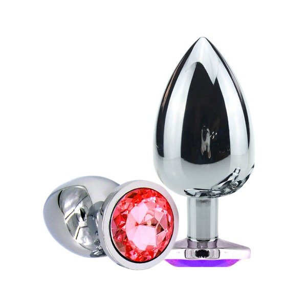Producto - Plug Anal Medium de acero c/strass rojo