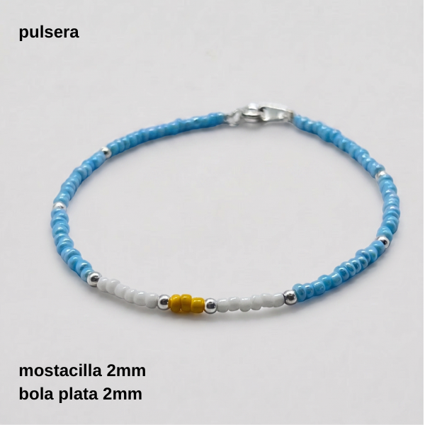 Producto - PULS #FP - Pulsera mostacilla y bola de plata Argentina (DOLAR)