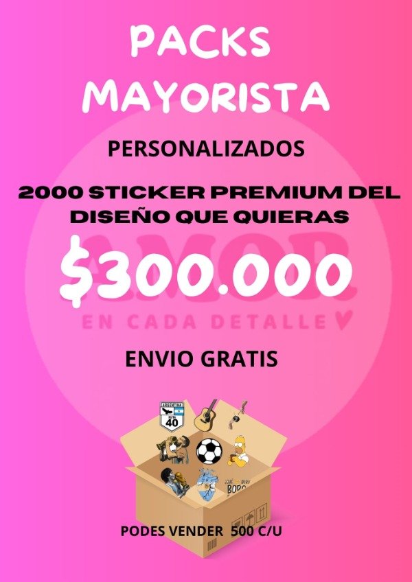 Producto - Pack Mayorista de Stickers Personalizados x 2000