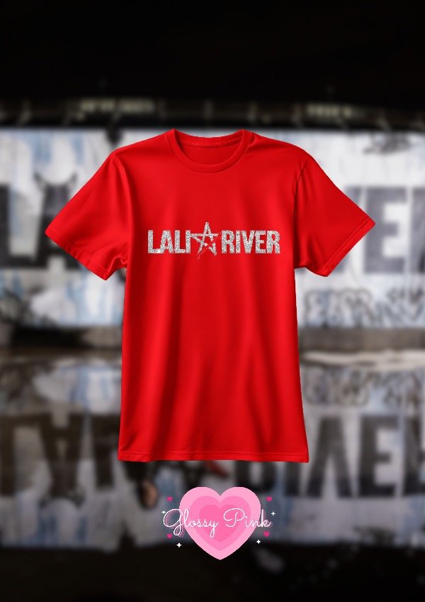 Producto - Remera Lali River Roja - VINILO TEXTIL GLITTER