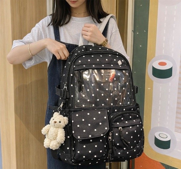 Producto - Mochila lunares negro