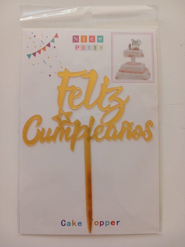 Producto - Cake Topper Acrílico "FC" Dorado M07