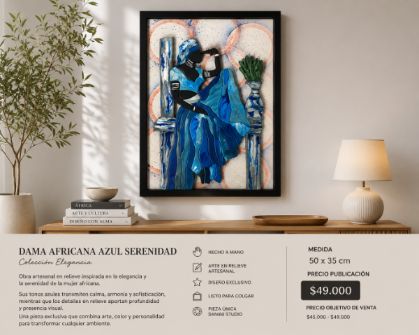 Producto - Dama Africana Azul Serenidad
