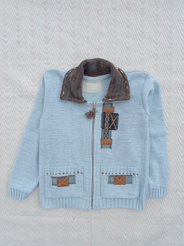 Producto - CAMPERA DE NIÑO CELESTE CON CUELLO CAMISA