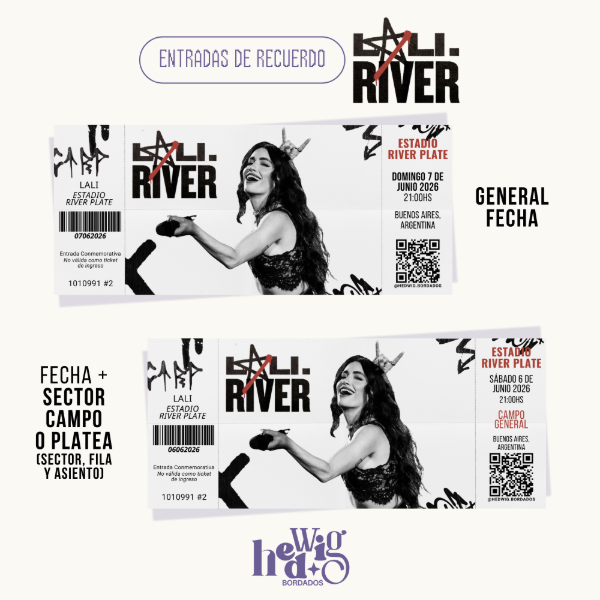 Producto - Entradas de recuerdo 14x6 - LALI River