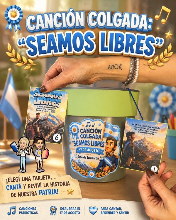 Producto - CANCIÓN COLGADA. SEAMOS LIBRES. 17 DE AGOSTO