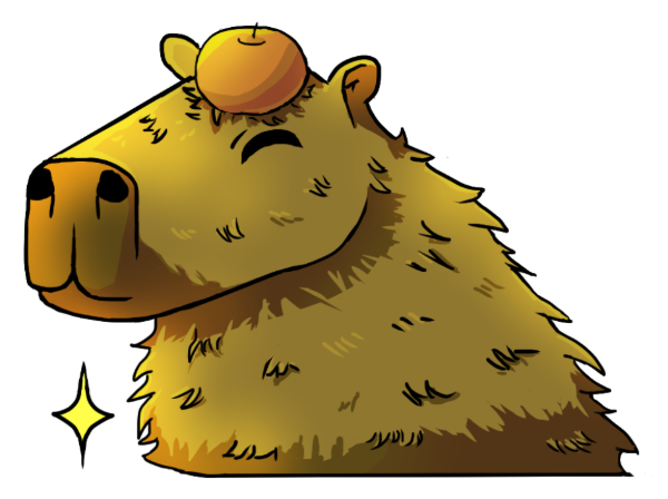 Producto - Sticker carpincho/capybara con naranja