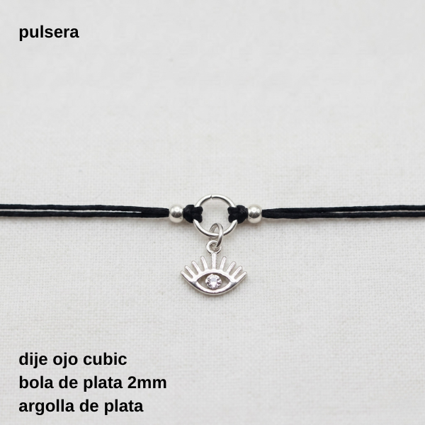 Producto - PUL #FP - Pulsera tejida colgante ojo (DÓLAR)