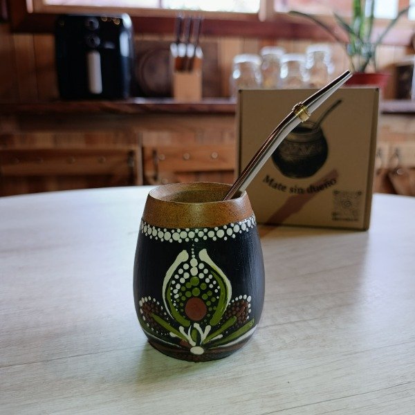 Producto - Mate de Algarrobo flor texturada