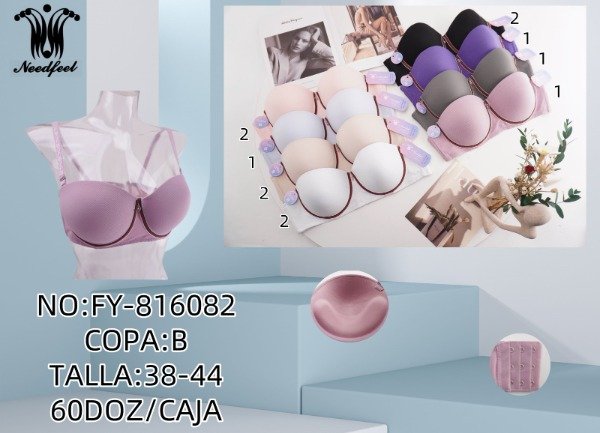 Producto - CORPIÑO ARMADO MEDIA COPA, COPA B NEED FEEL 082 (x6)