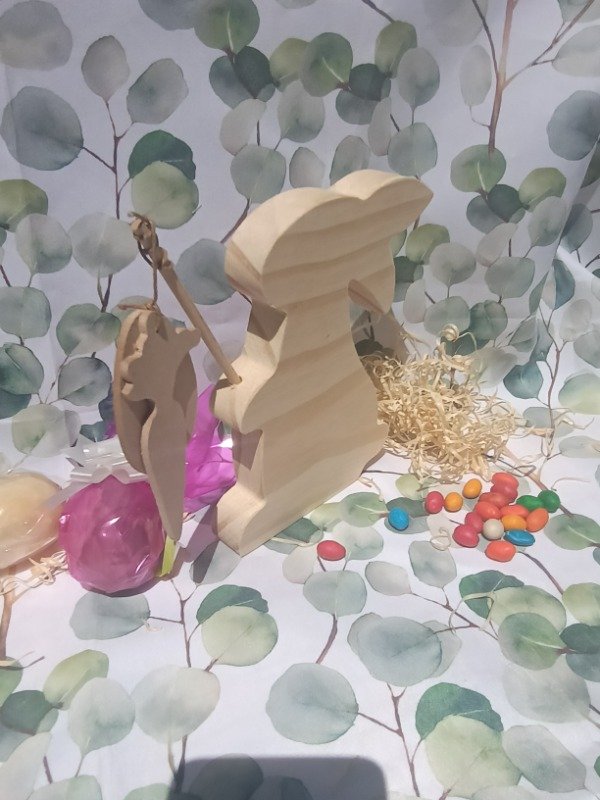 Producto - Pack x3 coneja Margarita con caña de pescar