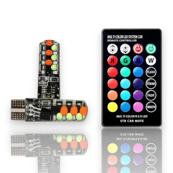 Producto - Led Multicolor T10 Posicion Con Control Remoto Rgb X2 Pixel