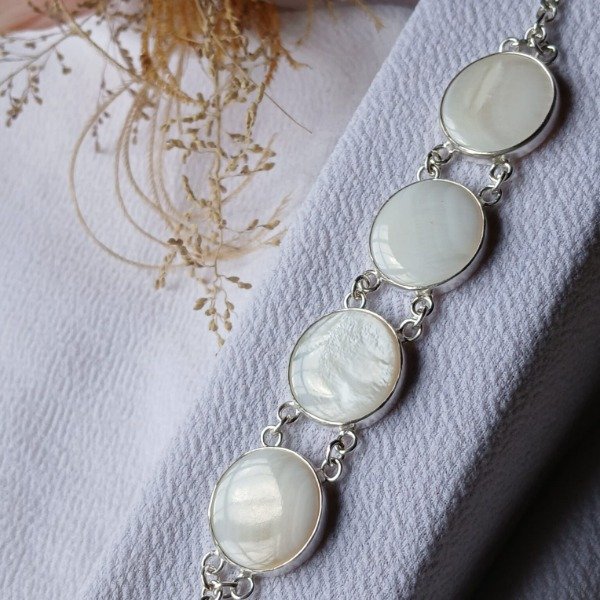 Producto - Pulsera Plata 925 Nácar largo 20,5cm - 0