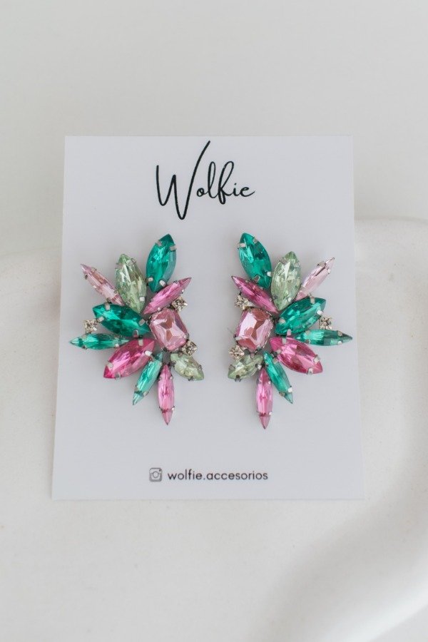 Producto - Aro KENIA . verde y rosa