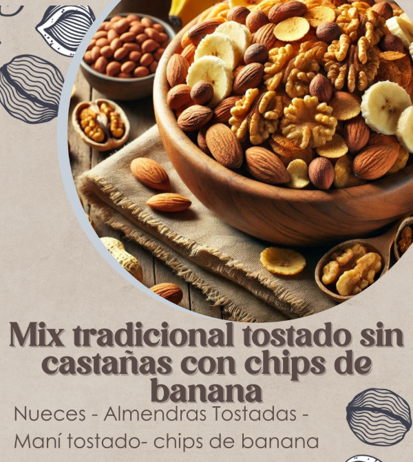 Producto - Mix tradicional tostado sin castañas con banana