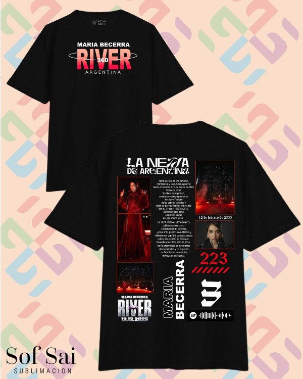 Producto - Remera Collage Maria Becerra rojo