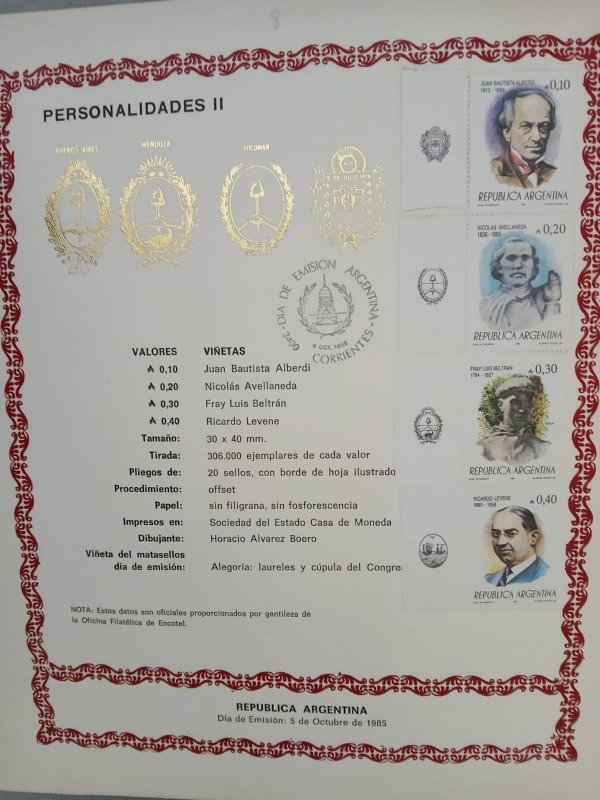 Producto - PERSONALIDADES II  5 OCTUBRE 1985