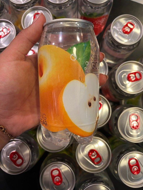 Producto - Lata Agua Gasificada - Sabor Manzana Dorada