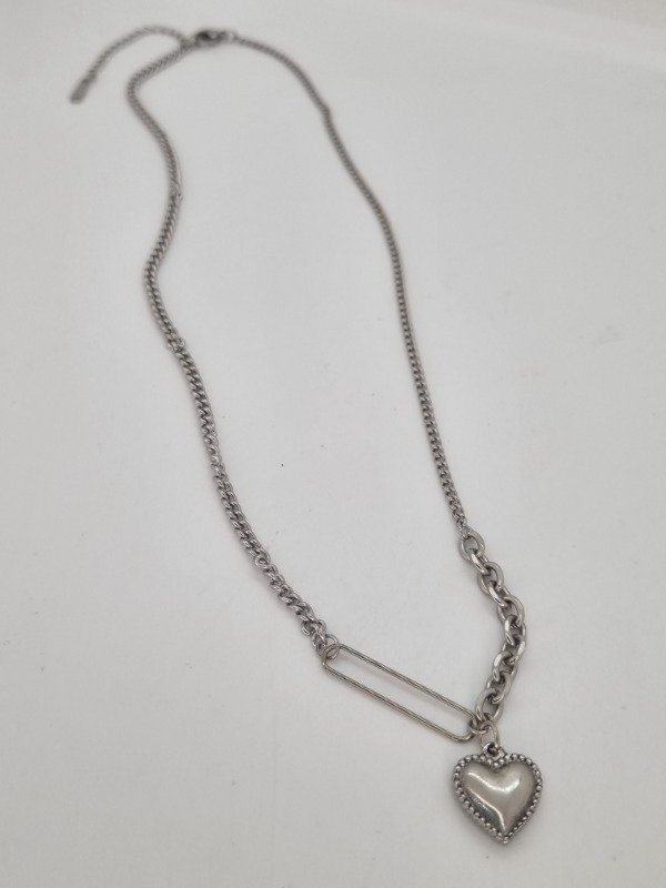 Producto - Cadena acero quirurgico gancho y corazon inflado