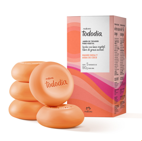 Producto - Set x 5 unidades Jabones "Mango Rosa y Agua de Coco" Natura Tododia 90 g c/u