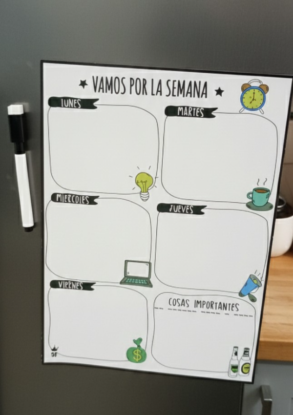 Producto - Pizarra semanal imantada