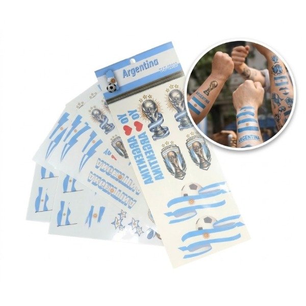 Producto - Plancha Tatuajes Temporales Argentina - Diseños Surtidos Mundial 2026