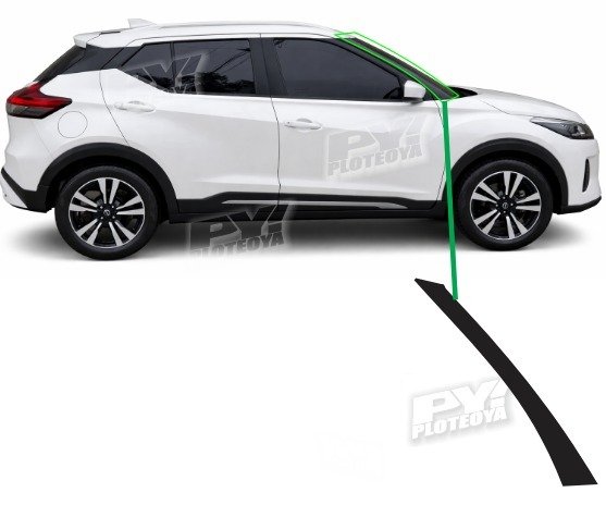 Producto - calco compatible para Nissan Kick parante delantero junto a parabrisa - 0