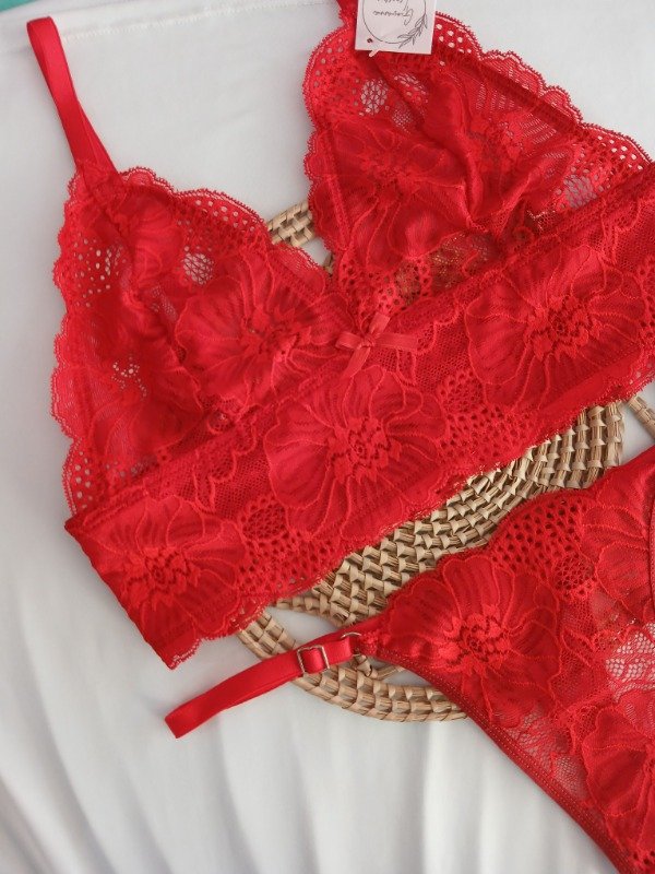 Producto - Bralet encaje rojo T.90