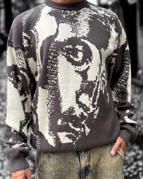 Producto - sweater jackard c/red gris