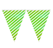 Producto - BANDERIN TRIANGULO RAYADO VERDE X1U