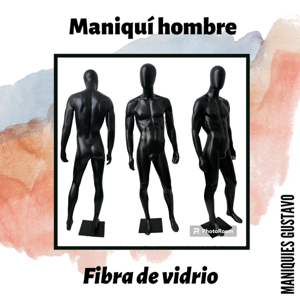 Producto - Maniquí hombre Fibra de Vidrio modelo Adrián en Negro