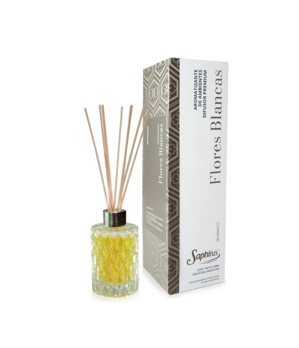 Producto - Difusor De Ambientes Saphirus Premium 130Ml - Flores Blancas