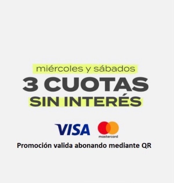 Producto - Miercoles y sabado 3 cuotas Visa o Master bancarizada