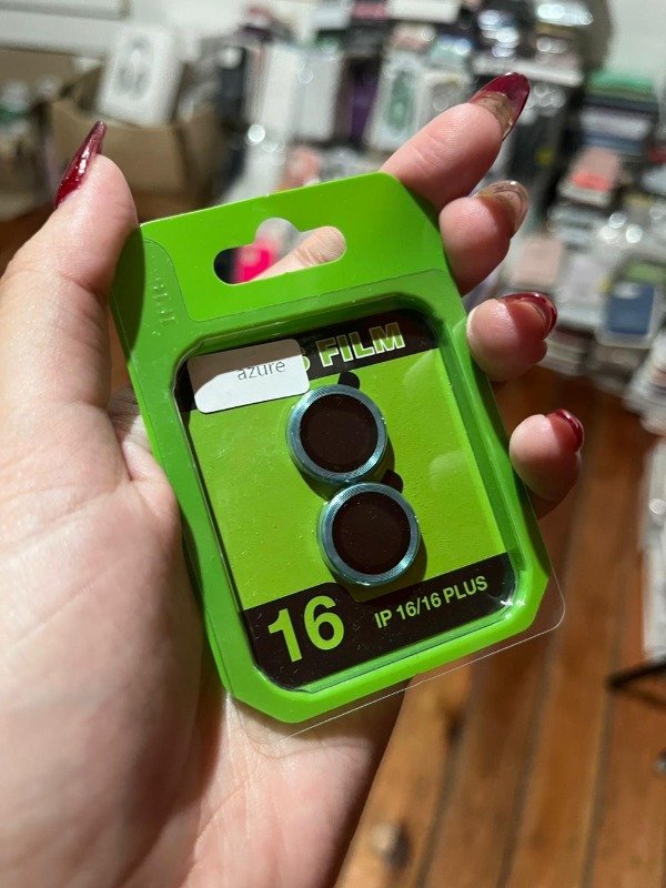 Producto - Iph 16 y iph 16 plus protector de camara liso azul azure