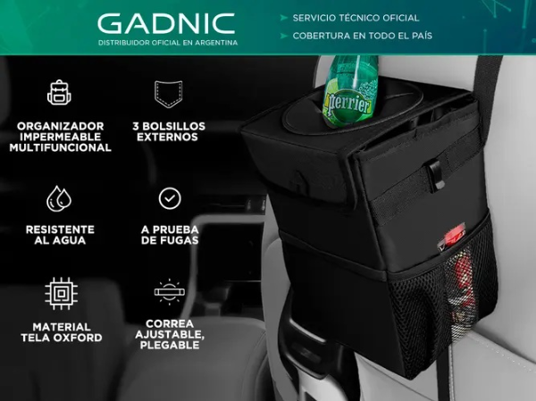 Producto - Bolso organizador de auto -multifuncional -plegable -resistente al agua -tela Ox - 3