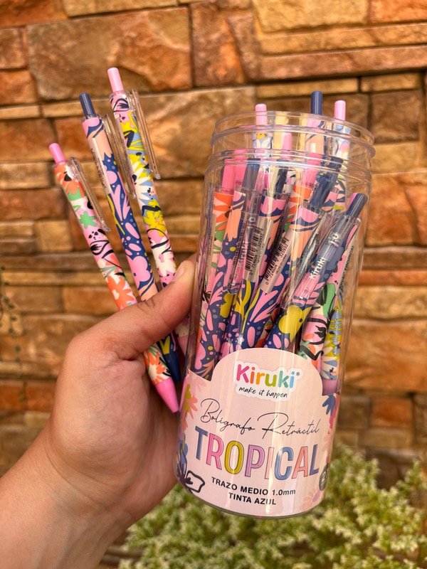 Producto - Lapiceras tinta azul KIRUKI TROPICAL X3