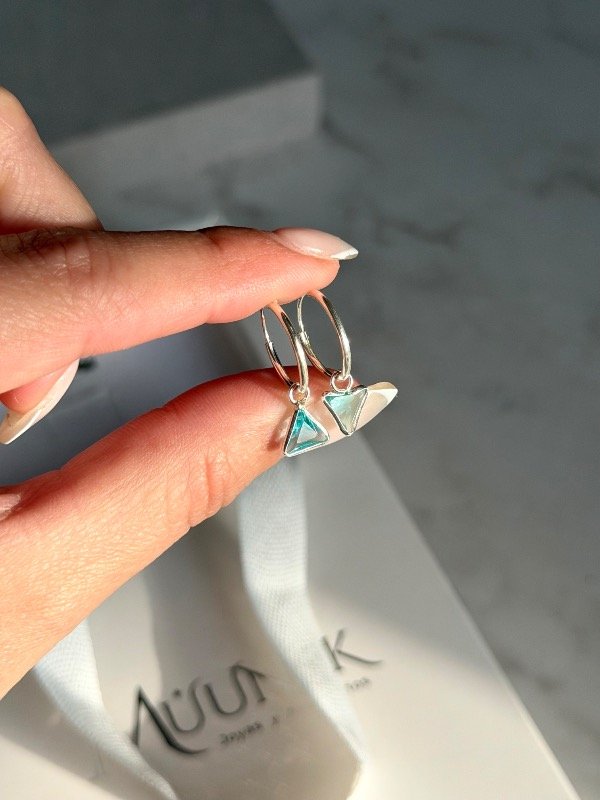 Producto - Argollas triangle light blue - 1